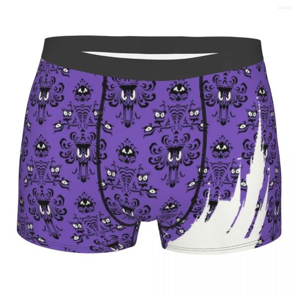 Mutande Silhouette Haunted Mansion Boxer Shorts Uomo Stampa 3D Maschile Breathbale Magic Castle Design Intimo Mutandine Slip