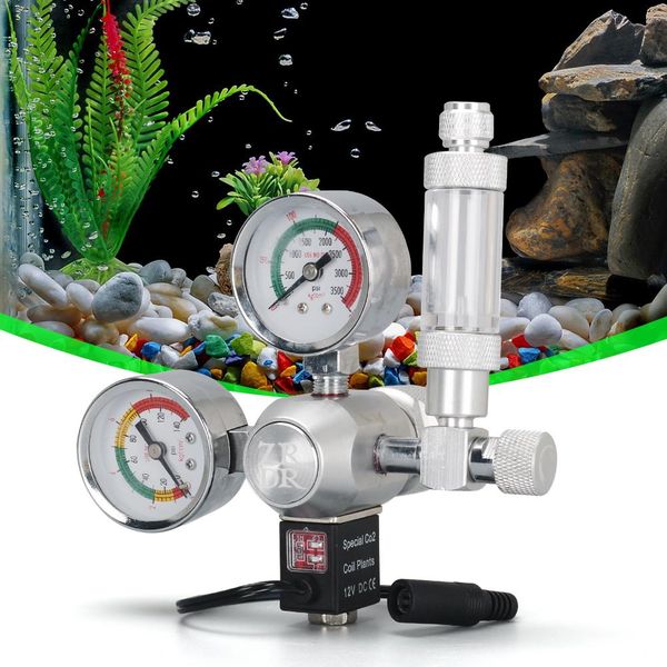 Ausrüstung Aquarium CO2-Regler, CO2-Druckregler mit Blasenzähler, Rückschlagventil, verstellbares elektromagnetisches Ventil für Aquarien