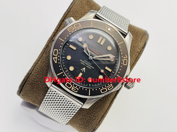 VS Factory 007 Orologio sportivo da uomo Swiss 8500 Cassa meccanica automatica in titanio Orologio da polso subacqueo 28000 VPH Lunetta in ceramica Zaffiro Luminescenti resistenti all'acqua