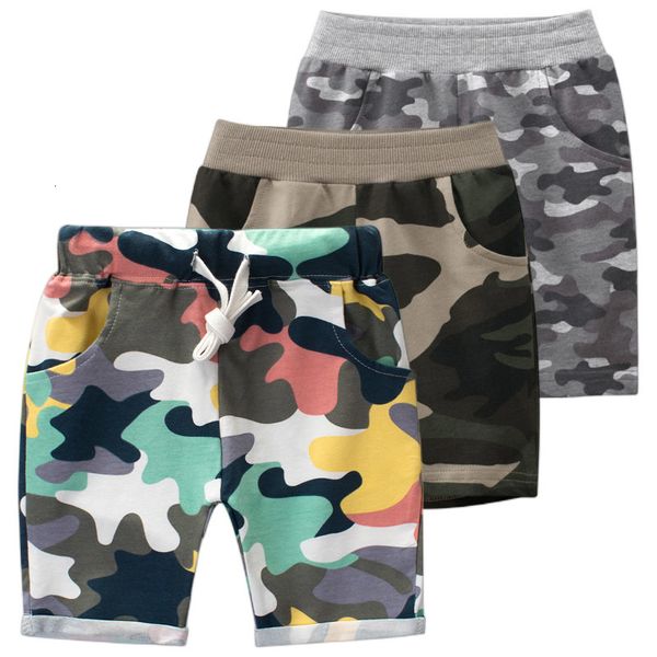 Shorts Verão Meninos Calças Camufladas de Algodão Crianças Roupas de Praia Crianças Soltas Calças de Moletom Esportivas Praia 27A 230613