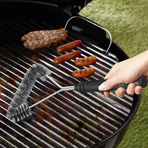 Strumenti Spazzola per la pulizia della griglia per barbecue Setole in filo di acciaio inossidabile per barbecue Detergente per forno per barbecue Accessori per grigliate