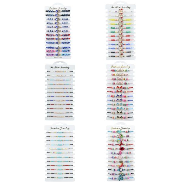 Очарование браслетов для женщин, дамских девушек, цветовая бабочка браслет, набор слонов черепаха животное плетение смешанное цветовое рисовое бусин