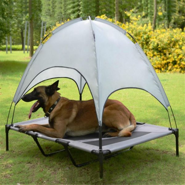 Tappetini Letto per animali domestici con baldacchino Tenda da campeggio portatile per cani Letto per cani rialzato con baldacchino Tenda da campeggio a doppio strato per cani Gatti Campeggio all'aperto