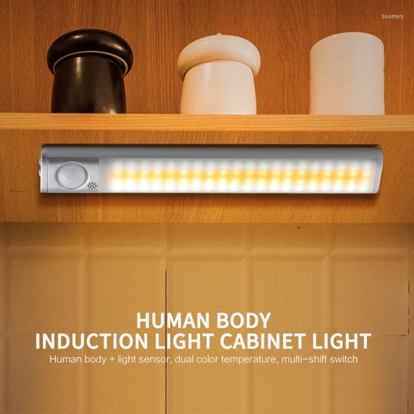 Lámpara de pared Luz de armario Ahorro de energía Cabecera Inalámbrica Led Noche 80 / 120led Sensor para cocina Dormitorio