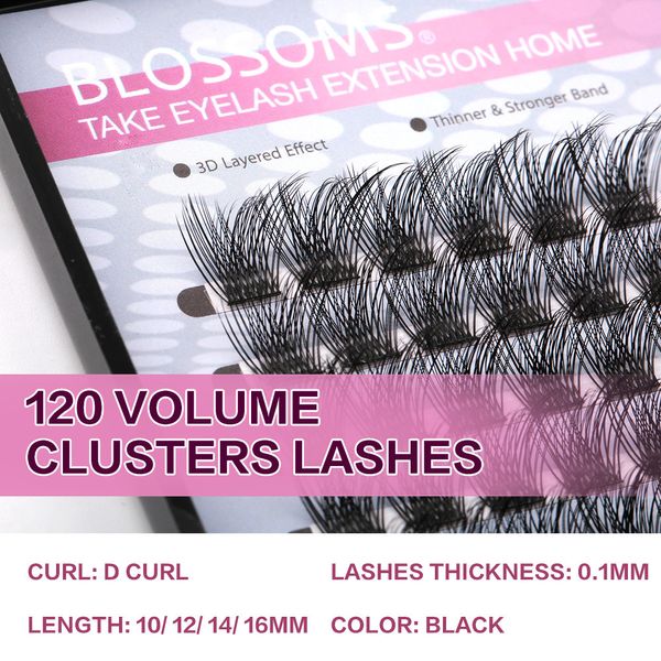 Инструменты макияжа FinyDreamy DIY 120 PCS Cluster Lashes 3D Natural Bunch 16 мм D Curl Segmented Beam