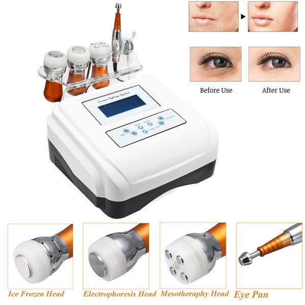 Massageador Facial 5 em 1 EMS Electroporation Antiaging RF Beauty Machine LED Device Lift Skin Cooling Tighten Eye Care Tool 230612