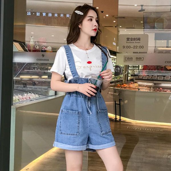 Jeans Fashion Denim Murvas for Women Jumpuit 2021 Summer Female Denim Rompers Womens Playsuit Salopette Shorts Shorts Shorts Shorts