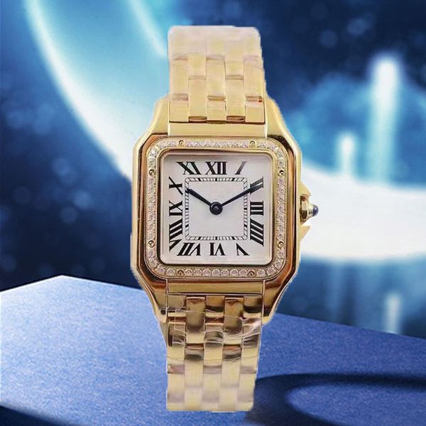 роскошные часы Tank Square Автоматические часы Механические модные роскошные наручные часы из нержавеющей стали модные идеальные женские часы с бриллиантами Orologio Movement Montre Watch