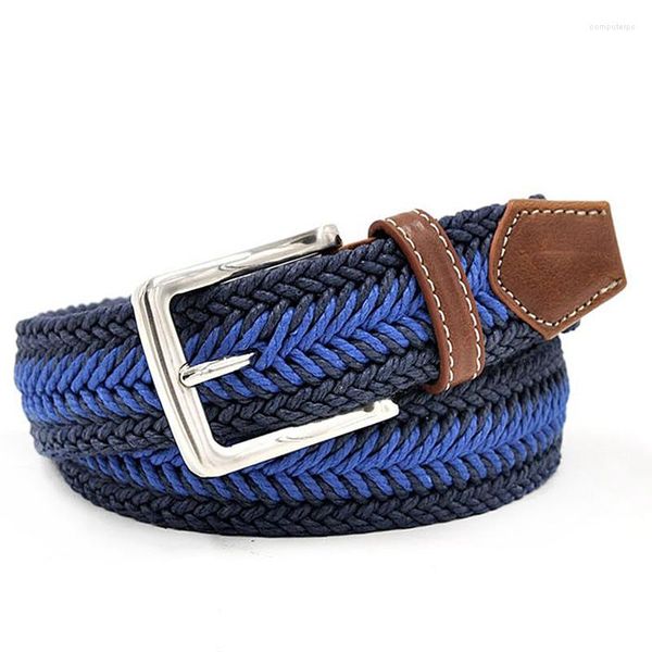 Cintos Spot Fishbone Woven Belt Men Wax Rope Straw Mixed Women Casual Canvas Jeans Luxo Fish Bone Pattern Alta Qualidade 130 120