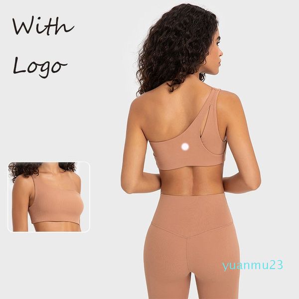 Abiti da yoga al logo Intimo sportivo con cinturino singolo da donna che si sente bello reggiseno da yoga con personalità antiurto per la schiena