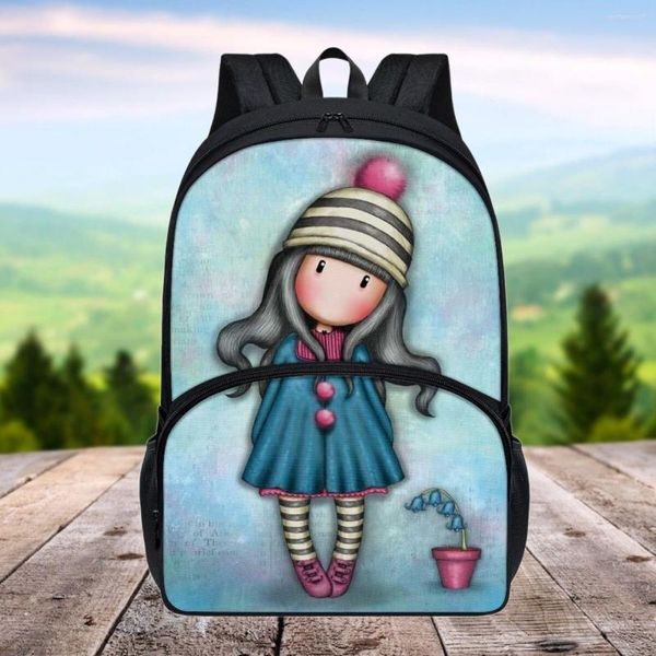 Schultaschen FORUDESIGNS Kawaii Yike Luo Drucktasche für Kinder Mädchen Student verstellbarer Riemen Rucksack Teenager Frauen Bibliothek Laptop