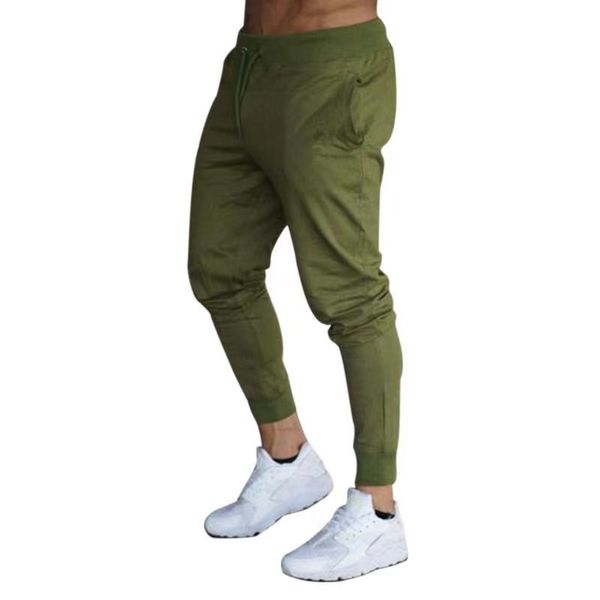 nuova vendita calda solido casual uomo casual slim fit tuta sportiva solido maschio palestra cotone skinny pantaloni pantaloni casual sudore