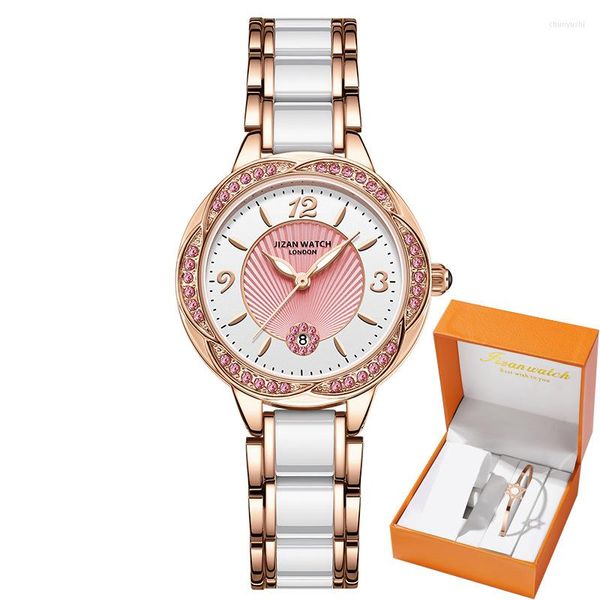 Relógios de pulso 2023 pulseira de cerâmica relógio feminino quartzo luminoso moda feminina elegante para mulheres relógio de pulso casual com mostrador pequeno