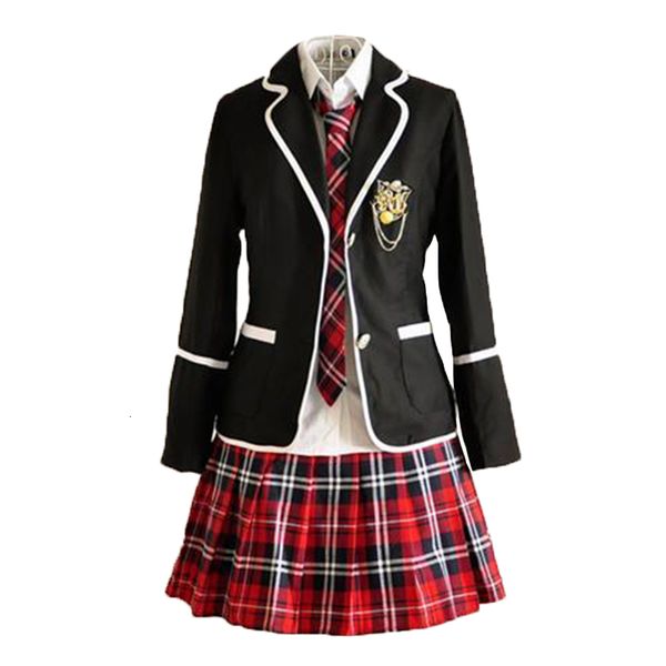 Conjuntos de roupas estilo britânico estudante uniforme escolar conjunto para mulheres marinheiro japonês uniforme JK casaco saia meninas estilo coreano uniforme escolar 230612