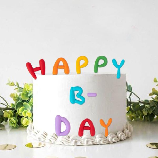 Forniture festive 1 set lettera a colori Happy Birthday Cake Topper regalo per feste fai da te Cupcake per baby shower dessert decorazione di nozze