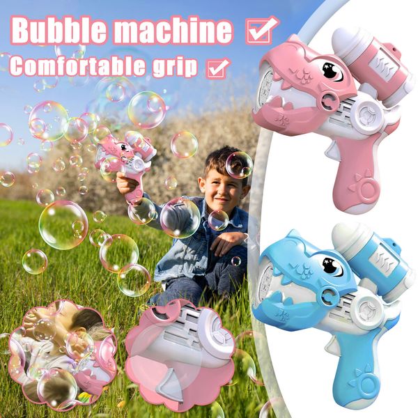 Novità Giochi Cartone animato Dinosauro Bubble Guns Bambini Bolle Giocattoli LED Luce Automatica Bolle d'acqua di sapone Ventilatore Macchina per bolle a prova di perdite 230612