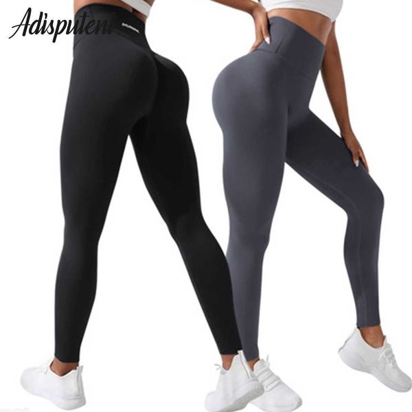 Leggings da donna con pantaloni da yoga a vita alta con sollevamento dell'anca da donna Lycra Pantaloni da fitness da corsa delicati sulla pelle Leggings sportivi da tasca in vita