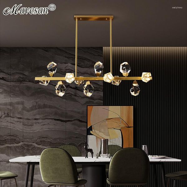 Avizeler 7/10/12 Kafalar Led Crystal Chandelier Yemek Odası Yatak Odası Restoran Kalesi Kapalı Dekoratif Aydınlatma Armatürleri Yüzey Parlaklığı