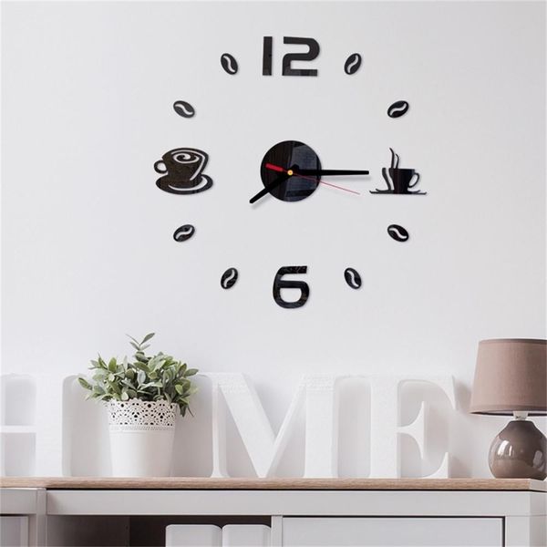 Adesivo orologio da parete digitale Design moderno Cucina fai da te Soggiorno Decorazioni per la casa Fai da te Quarzo Needl Decorazioni per la sala da pranzo