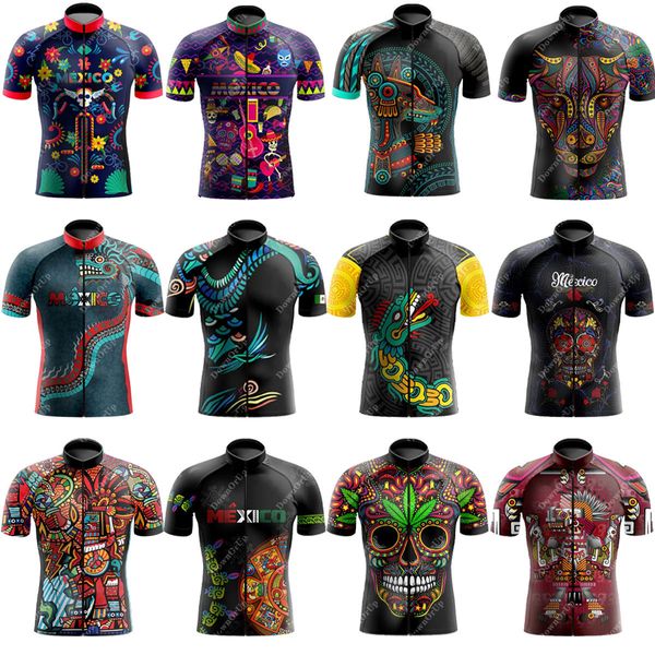 Camisas de ciclismo Tops Mexico Mens Jersey Respirável Secagem Rápida Maillot Ciclismo Hombre Equipamentos Roupas de Bicicleta 230612