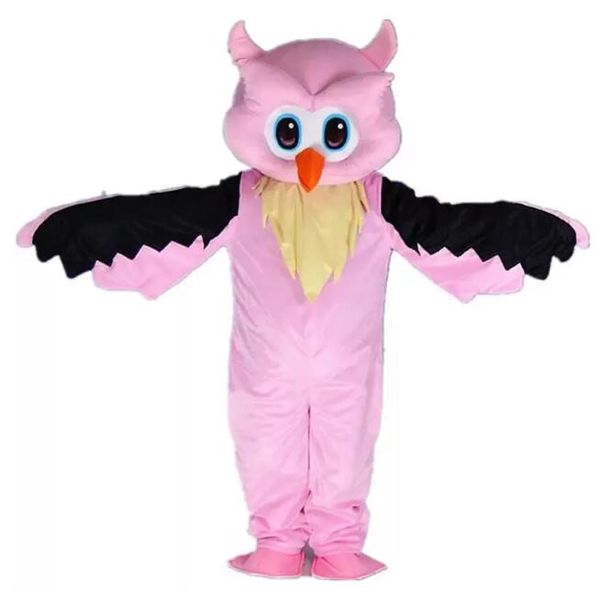2023 Performance Pink Owl Mascot Costumes Christmas Fancy Party Dress Personaggio dei cartoni animati Outfit Suit Adulti Taglia Carnevale Pasqua Abbigliamento a tema pubblicitario