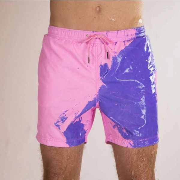 Pantaloncini da uomo Summer Cool Stampa Pantaloni da spiaggia da uomo che cambiano l'acqua Abbigliamento da uomo caldo da nuoto