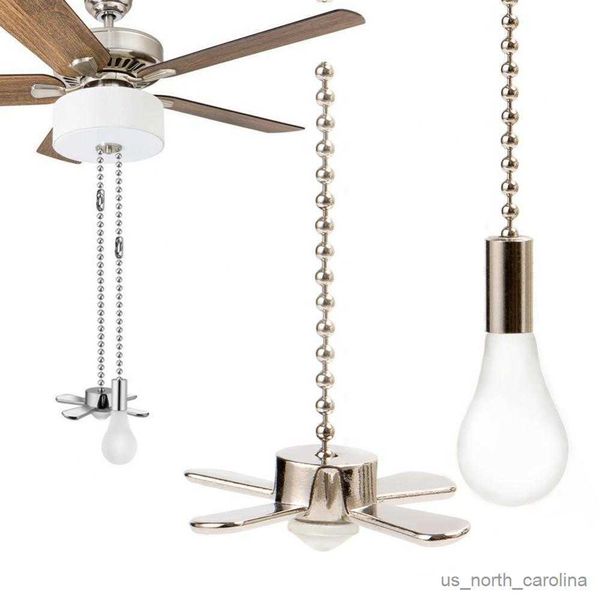 Decorazioni da giardino Ventilatore da soffitto Set di catene da traino Fan Pull con connettore a catena a sfera incluso Lampadina a forma di lampadina/Catena a forma di ventaglio R230613