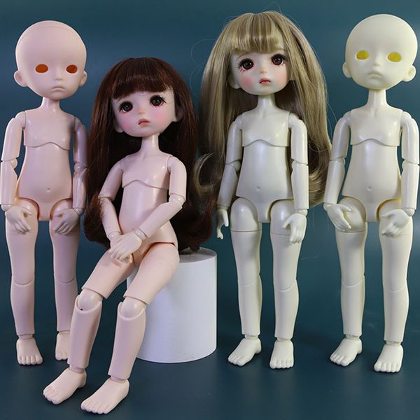 Куклы 1 6 BJD Doll Toys для мальчика и девочки 20 мяч сопряженной с белой кожей голой без макияжа 230613