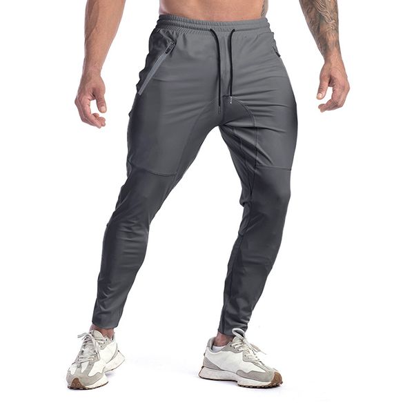 Schnell trocknende Herren-Jogger-Jogginghose, schmale Passform, sportliche Trainingshose, Workout-Training, Oberschenkel-Fitness-Jogginghose mit Reißverschluss