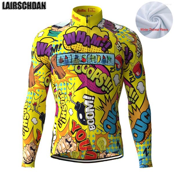 Giacche da corsa LairschDan 2023 Uomo Divertente Maglia da ciclismo invernale Manica lunga Ropa Ciclismo Giacca da Mtb Abbigliamento da bicicletta Abbigliamento da bici Maillot