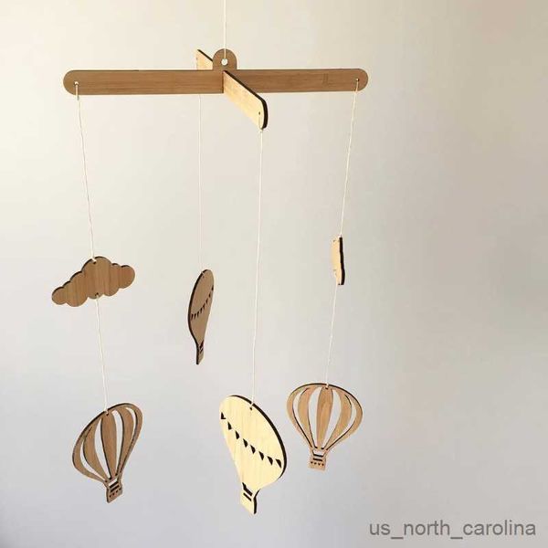 Decorazioni da giardino Mongolfiere Campanelli eolici in legno Baby Decorazioni per la camera da letto per bambini Ornamenti da appendere a parete per esterni Campanelli eolici in legno per la casa nordica R230613