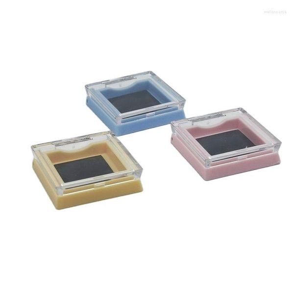 Garrafas de armazenamento Paleta de sombras quadradas Magnético Pó cosmético Estojo de blush compacto Rosa Azul Embalagem recarregável 20 unidades