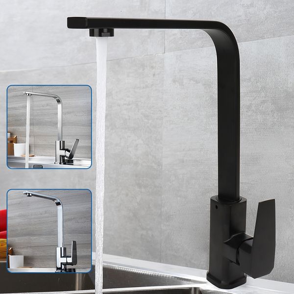 Rubinetti per lavabo da bagno Nero opaco Rubinetto da cucina in nichel spazzolato e miscelatore per acqua fredda Rubinetto per lavabo girevole a 360 gradi a parete per cucina 230612