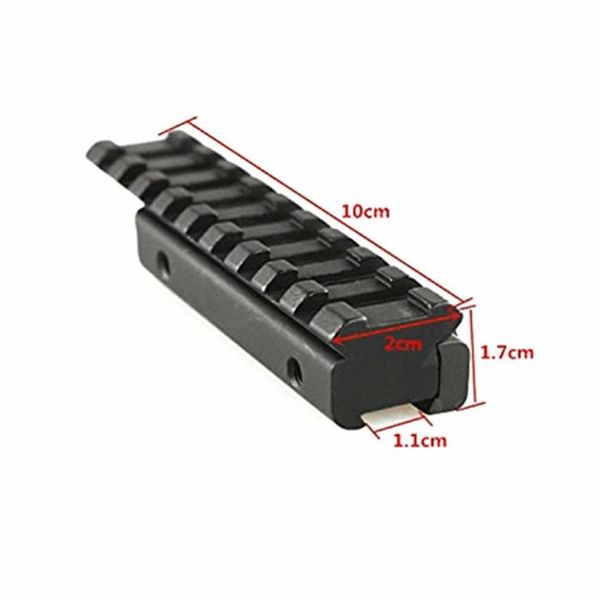 Ambito tattico a coda di rondine Estendere il supporto da 11mm a 20mm Picatinny Weaver Rail Adapter Adatto a coda di rondine 11mm rail7612108238d