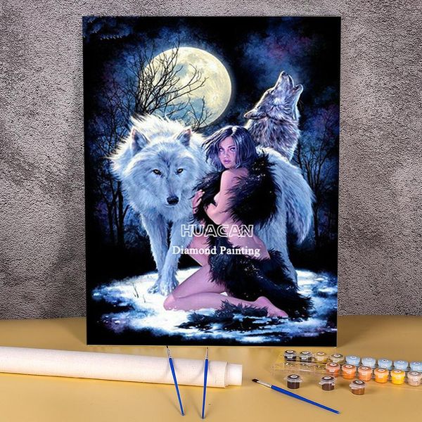 Número de pintura de animais de lobo por números Tintas de óleo completas 50*70 pintura a óleo pinturas decorativas