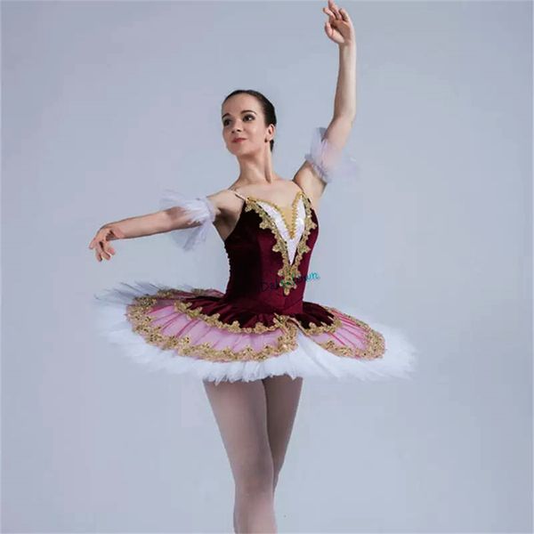 Traje de dança adulto feminino romântico balé tutu para meninas prato panqueca tutu bailarina vestido de festa infantil fantasia de dança 230612