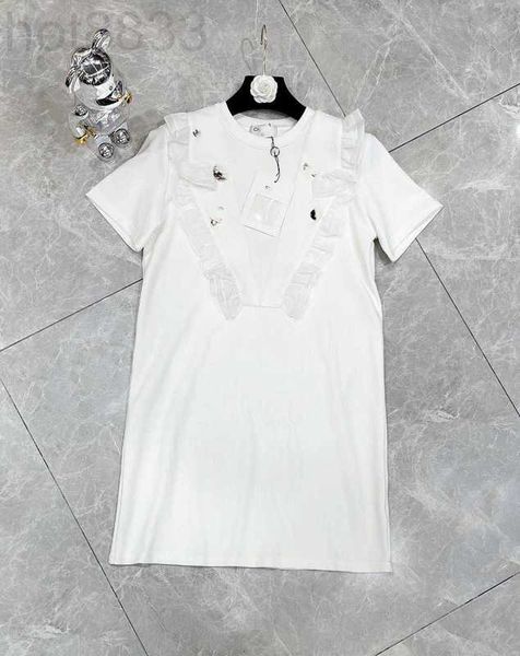 Urban Sexy Dresses Designer 23 Summer New Celebrity Style Elegant and Elegance Show Slim Age Reducing Unha Bead Auricularia Stereoscopic Lace T-shirt Dress ASP9