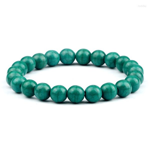 Pulseira Clássica De Corda Elástica De Pedra Natural Strand 8mm Frisada Pulseiras De Cores MúltiplasBangles Para Homens/Mulheres Jóias Buda