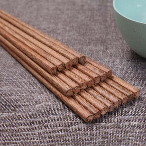 Bacchette 10 paia riutilizzabili cinesi in legno massello antiscivolo giapponese per sushi stoviglie regalo gadget da cucina