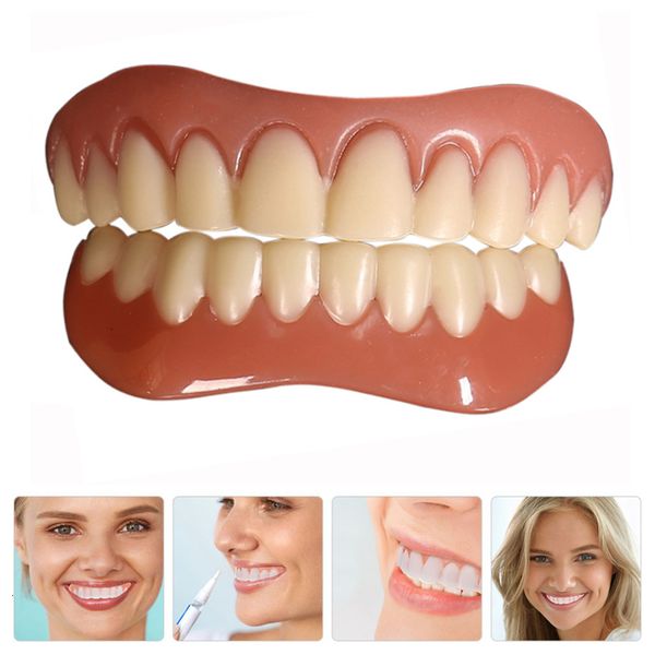 Altro Igiene orale Denti finti Silicone Superiore Impiallacciature inferiori Risata perfetta Protesi Pasta Bretelle finte Eco friendly Temporaneo 230613