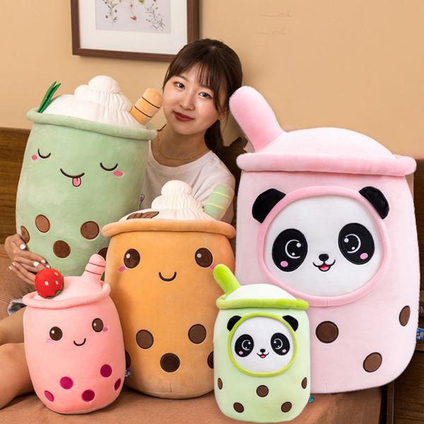 NEUE Nette Cartoon bubble tea plüsch spielzeug gefüllte lebensmittel milch tee weiche puppe boba obst tee tasse kissen kissen kinder spielzeug geburtstag geschenk JN13