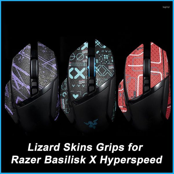 Adesivos para janela Mouse Grip Tape Skate Adesivo feito à mão antiderrapante Lagarto Pele Suga suor Para Razer Basilisk X Hyperspeed Wireless Ultimate V2