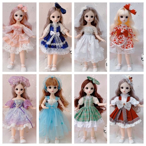 Puppen 30 cm Puppe 1 6 BJD Mode Körper Make-up 3D Augen 23 Gelenke Langes Haar Schöne Prinzessin Baby DIY Spielzeug für Mädchen 230613