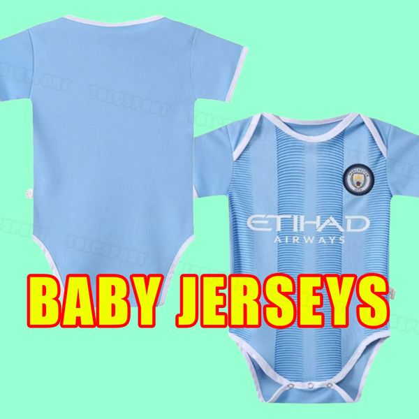 Abiti per bambini Set completo Maglie da calcio Haaland 23 24 de Bruyne Phillips Mans Cities Grealish Sterling Mahrez S Foden 2023 2024 Shirt da calcio Kids