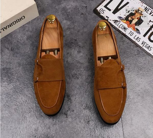 Venda imperdível Marca de luxo de couro genuíno masculino Oxford sapatos de dedo do pé pontudo sapatos masculinos com fivela dupla sapatos masculinos de casamento