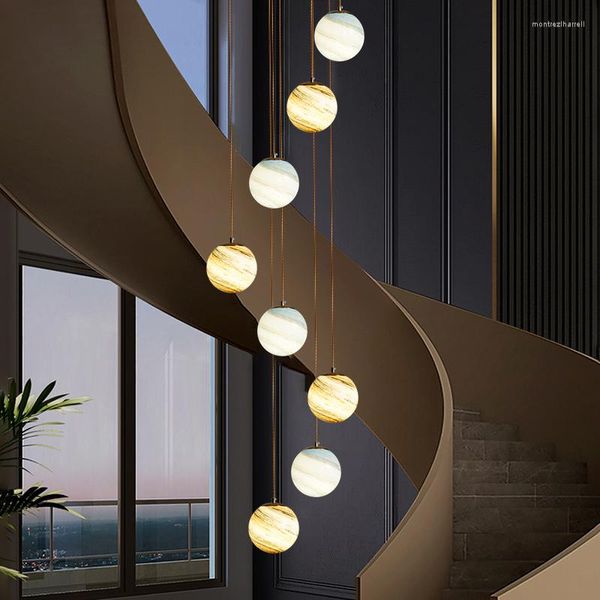 Lâmpadas pendentes planeta vidro abajur luzes modernas sala de jantar bar cabeceira escada para teto luminária de entrada