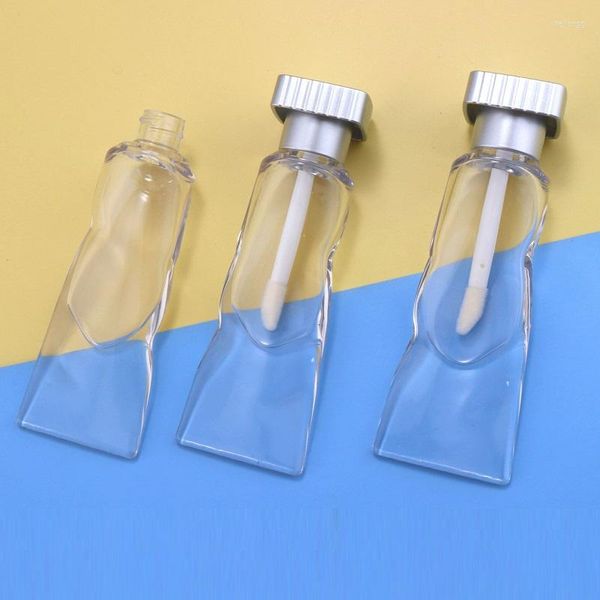 Bottiglie di stoccaggio Arrivo Unico 4 ml Tubo lucidalabbra Trasparente Forma di blocco di ghiaccio Flacone Bottiglia Trucco Contenitori per lucidalabbra Imballaggio 10/30 pezzi