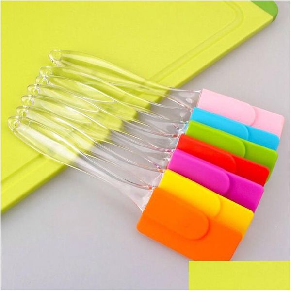 Utensílios para Bolos Sile Raspador Spata Cozinha Sobremesa Geléia Smear Spatas Ecofriendly Alça Transparente Ferramenta de Assar Faca de Manteiga Bh2429 Drop D Dhy9S