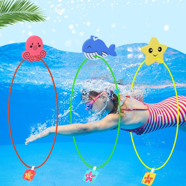 Sand Play Water Fun Big Size 80CM Diving Circle Summer Swimming Pool Toys Outdoor Beach Water Play Toys Underwater Grabbing Toys Gift 230613