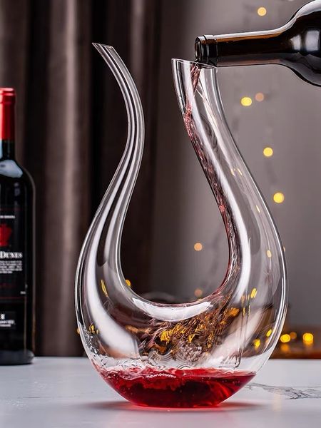Strumenti da bar 1500ML Decanter per vino Caraffa Set Lusso fatto a mano Cristallo Rosso Brandy Bicchieri da champagne Decanter Bottiglia Brocca Versatore Aeratore 230612